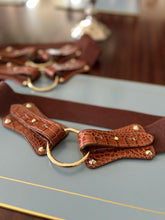 Load image into Gallery viewer, Claiborne Belt in Brown Faux Croc - CCH Collection
