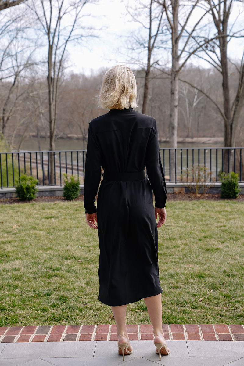 Everyday Dress in Black Silk Crpe de Chine  CCH Collection