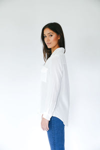 Serena Shirt with Pockets in Essential White - CCH Collection