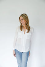 Load image into Gallery viewer, Serena Shirt with Pockets in Essential White - CCH Collection
