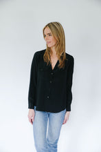 Load image into Gallery viewer, Serena Shirt with Pockets in Essential Black - CCH Collection