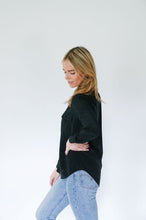 Load image into Gallery viewer, Serena Shirt with Pockets in Essential Black - CCH Collection