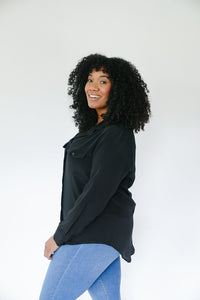 Serena Shirt with Pockets in Essential Black - CCH Collection