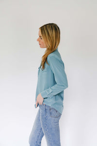 Serena Shirt with Pockets in Blue - CCH Collection