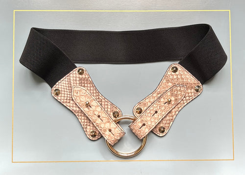 Claiborne Belt in Sand Faux Snake