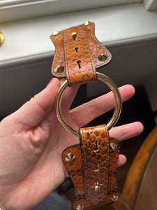 Claiborne Belt in Orange Faux Snake