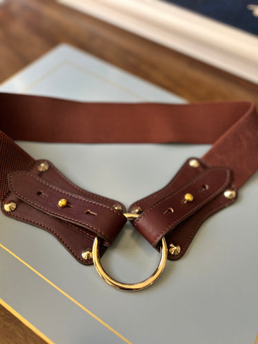Claiborne Belt in Ox Blood with Brown Strap