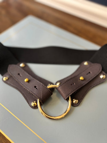 Claiborne Belt in Brown Snakeskin with Black Strap