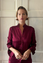 Load image into Gallery viewer, Riding Shirt in Oxblood Silk Charmeuse - CCH Collection
