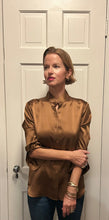 Load image into Gallery viewer, Riding Shirt in Caramel Silk Charmeuse - CCH Collection
