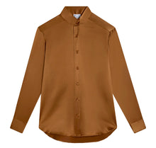 Load image into Gallery viewer, Riding Shirt in Caramel Silk Charmeuse - CCH Collection
