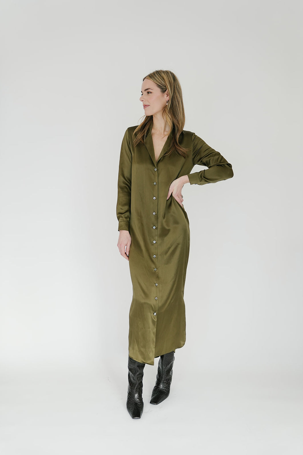 Serena Dress in Olive - CCH Collection