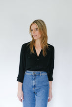 Load image into Gallery viewer, Serena Shirt with Pockets in Essential Black - CCH Collection

