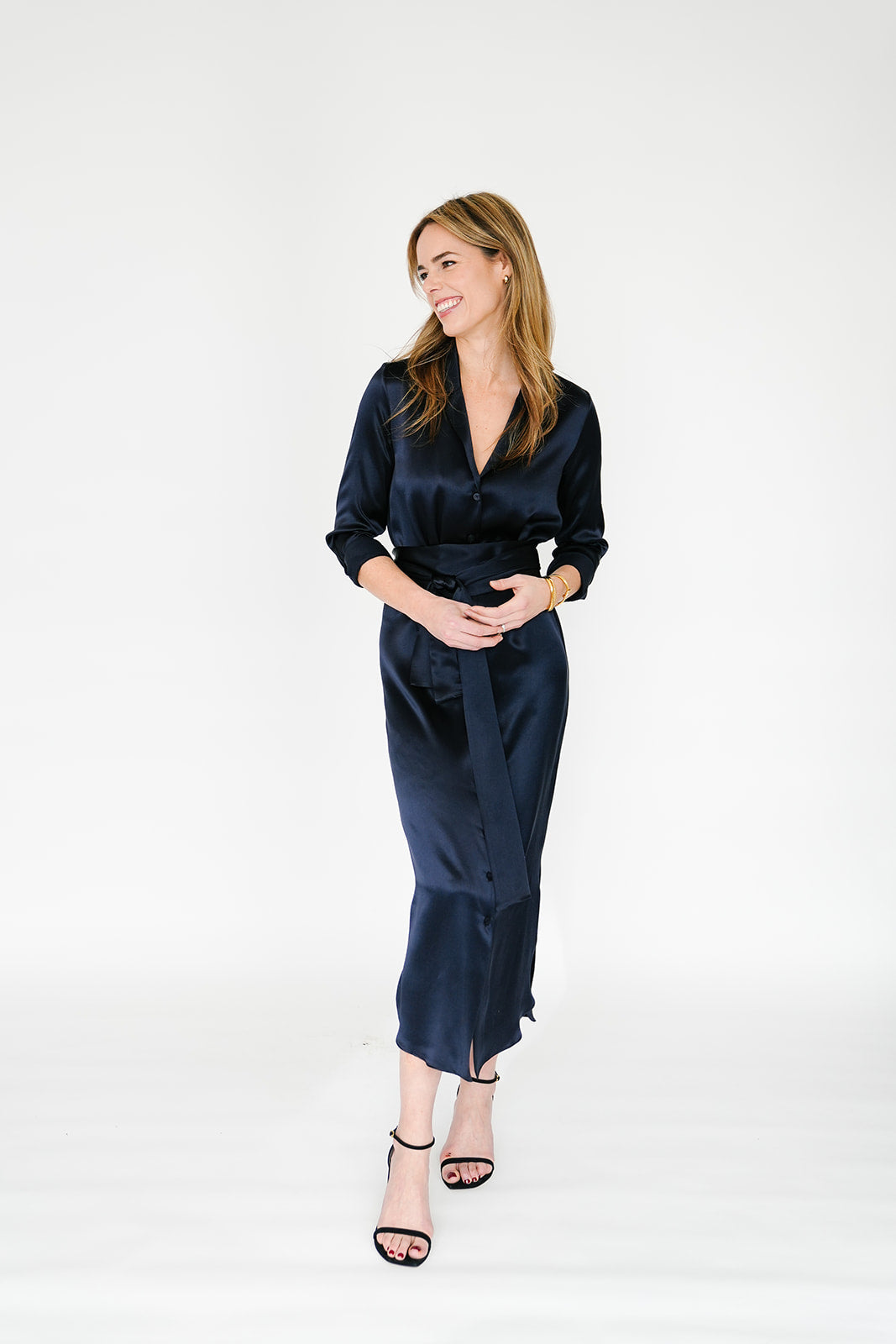 slim fit dress slacks Serena Dress in Grey – MDS Myanmar main image 0